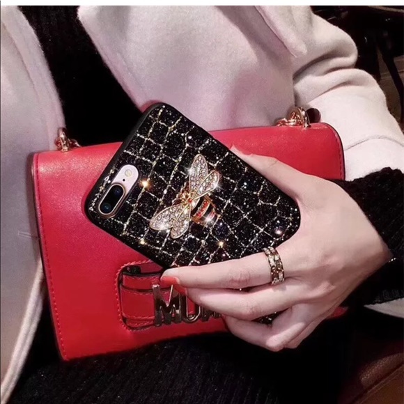 🐝Bee Bling + Glitter IPhone Case in Black sparkle - Picture 2 of 5